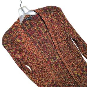 Cable & Gauge women Knit XL Open Front Duster Cardigan Sweater Knit‎ Multicolor